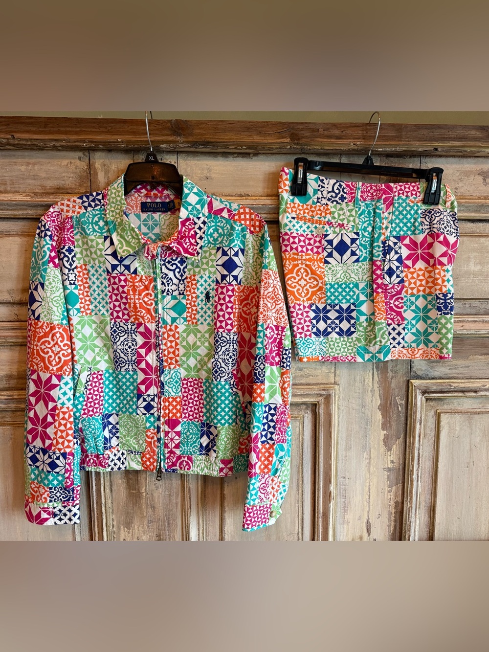 Ralph Lauren Multicolor Geometric & Floral Print Top